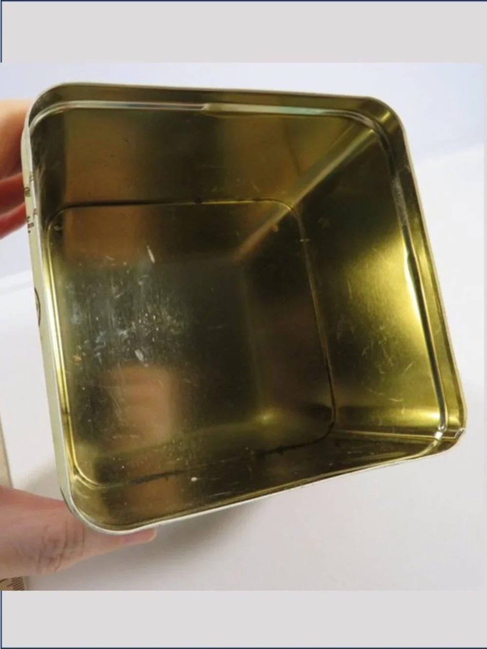 Vintage Teddy Bears in Kitchen Tin Container Square Holiday Metal Box Storage